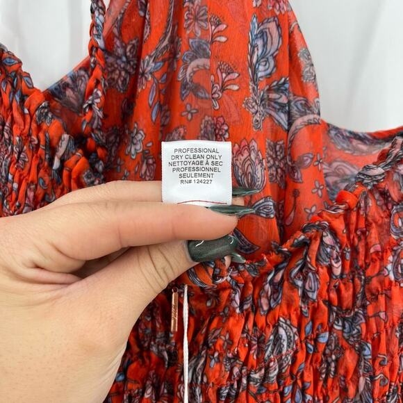 MISA LOS ANGELES Adele Paisley Halter Handkerchief Hem Dress Midi Layered Large - Picture 14 of 15